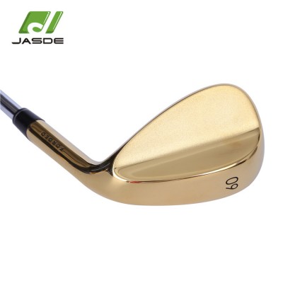 Luxurious gold electroplating carbon steel forged golf club wedge with four leaf clover on the sole