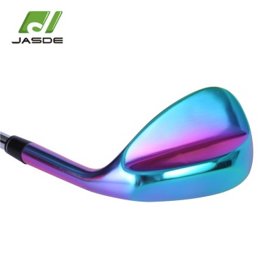 Luxurious cnc milled face aurora plating casting carbon steel golf club wedge head