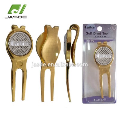 Custom quality manufacturers cheap funny unique novelty bulk metal golf ball line marker divot repair tool